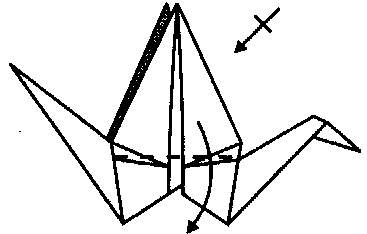Klasický jeřáb origami