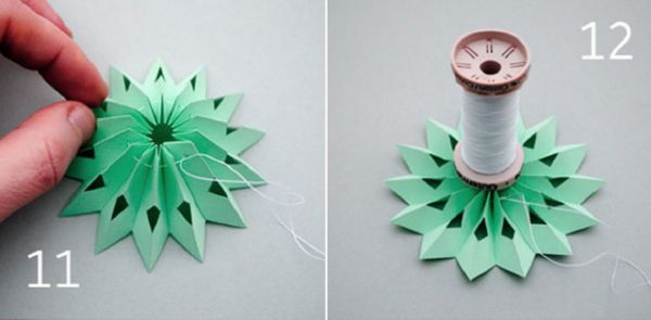 Krásné sněhové vločky pro Nový rok roku 2017 s vlastními rukama papírových diagramů a fotografií v etapách. Mistrovské kurzy pro děti na velkých sněhových vločkách v origami technice