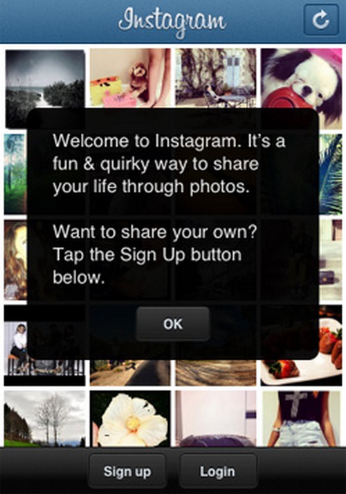 Pokyny pro registraci v aplikaci Instagram