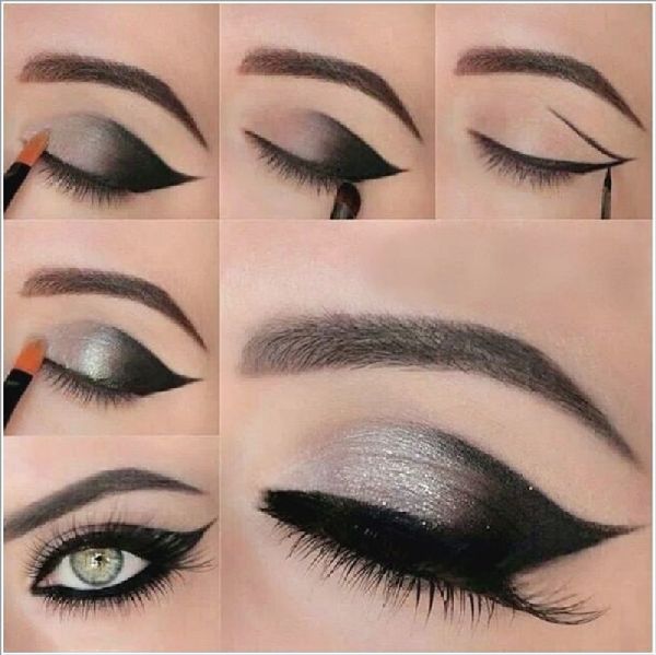 Nádherný make-up pro nový rok 2017 Cock pro modré, zelené a hnědé oči - krok za krokem lekce pro fotografie a video