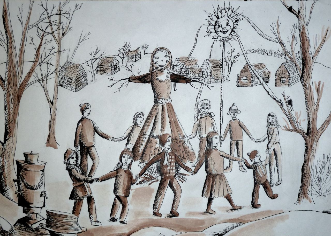 Jak nakreslit Shrovetide? Nakreslete s dětmi jarní prázdniny