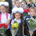 Scény a prezentace pro první září v škole