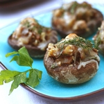 Jak vyrobit plněné houby v troubě Foto recept plněné hub v troubě