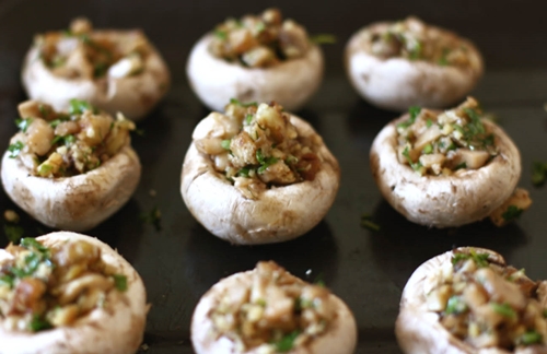 Jak vyrobit plněné houby v troubě Foto recept plněné hub v troubě