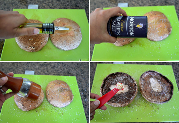 Grilované žampiony s rajčaty a krevetami, vynikající recept